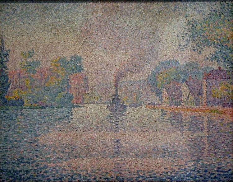 Paul Signac L'Hirondelle Steamer on the Seine Spain oil painting art